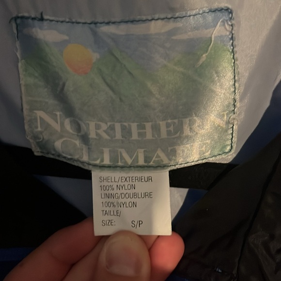 Blue, white and black unisex windbreaker - Picture 2 of 5